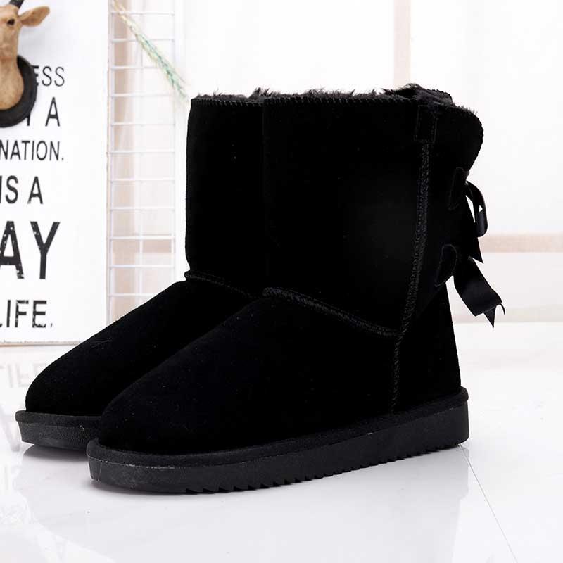 100% Natural Fur Shoes Women Classic Waterproof Genuine Cowhide Leather Snow Boots Women Boots Warm Winter Boots For Women Shoes