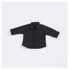 Solid Color 1/12 Scale Casual Shirt Loose Fashion Long Sleeved Shirt Cute Black/White for 6'' Figure Doll