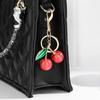Sparkling 3D Cherry Charm Keychain Accessory Fashionable Fruit Shape Key Rings Portable Bag Decoration for Women