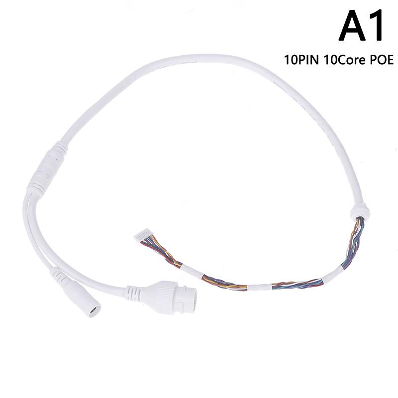 1Pc Ethernet Lan Cable Poe Rj45 Network Cable 10 Pin 10 Core 12 Pin 10 Core Tail Line Waterproof Cap For Camera