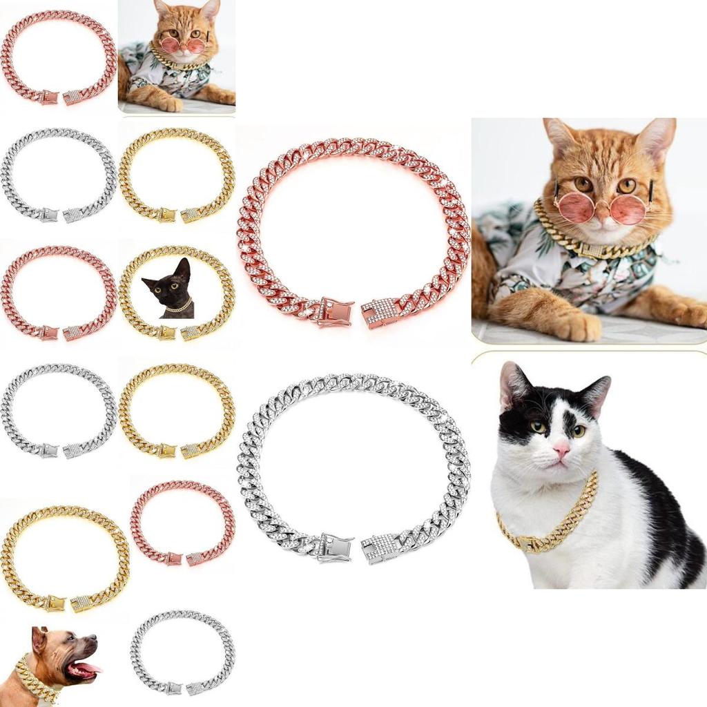 Glamorous Gold Dog Collar Necklace With Sparkling Rhinestones