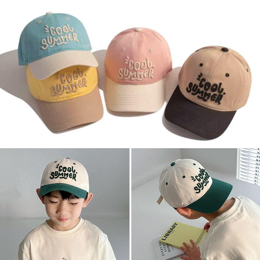 2-7 Years Adjustable Sun Hat Letter Embroidery Beach Cap Summer Kids Baseball Caps  Children