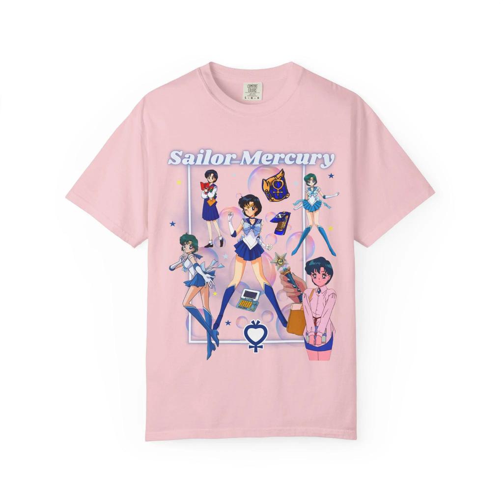 2026 New Cotton Summer Tshirt Sailor Mercury Collage Anime Tshirt   Bubbles  Wand  Mini Computer Accessories