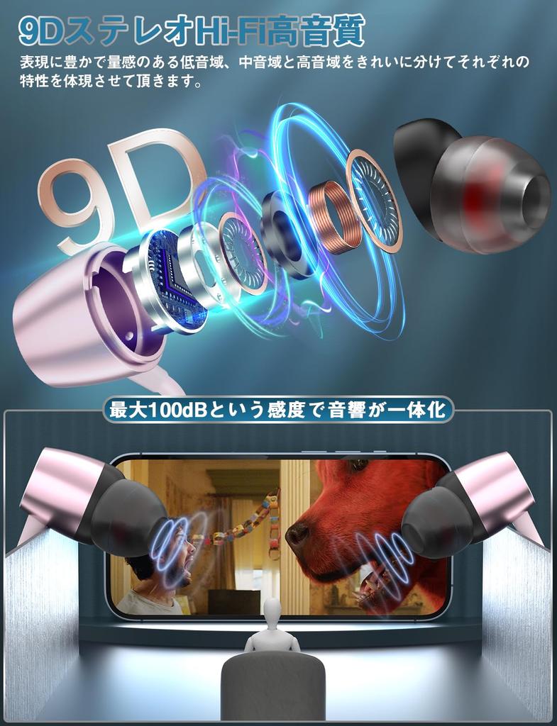 Bluetooth earphones with 38 hours of continuous wireless earphones with CVC noise fast sound automatic and ideal for working from LINE and Zoom