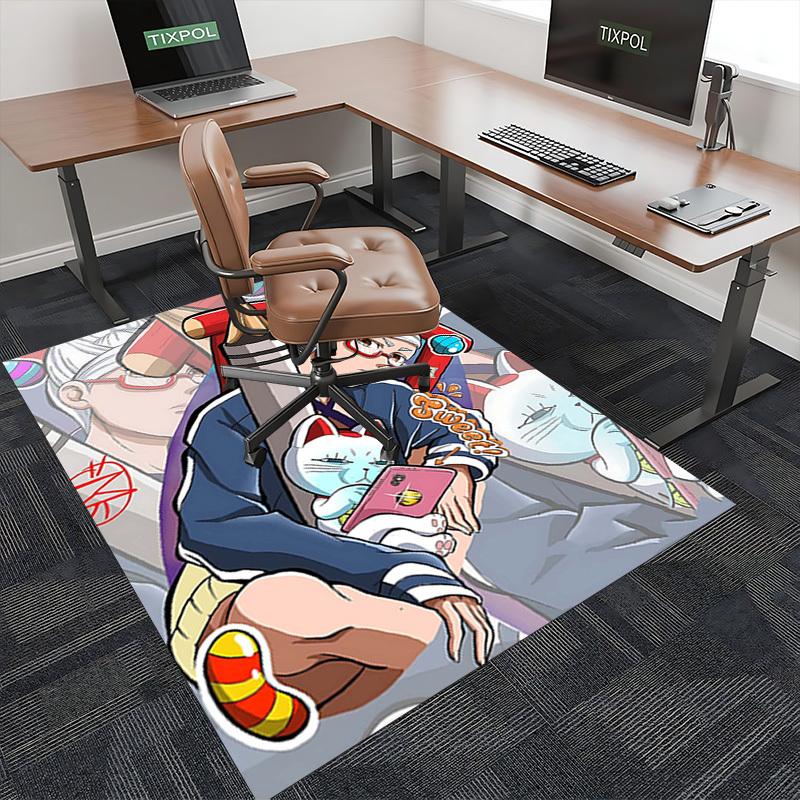 1pc Anime Cat Design Chair Mat - Sweet! Non-Slip Carpet for Office, Home Decor, Living Room, Bedroom, Game Room - Perfect Gift for Anime Lovers.U012