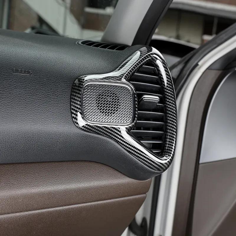 Car Decoration Air Ventilation Covers On Both Sides For Kia S0UL -2025 Red Carbon Fiber Wood Grain Accessories Styling