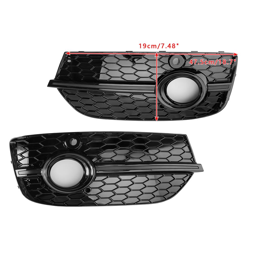 RSQ3 Style Honeycomb Front Fog Light Covers Fit Q3 2013-2015 Gloss Black