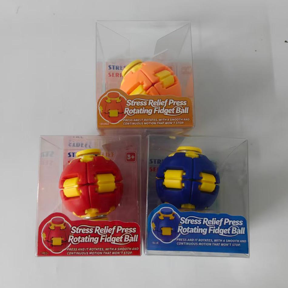 Nieuwe 3D Geprinte Druk-om-te-Draaien Fidget Bal Eén Klik Vervormbare Fidget Spinner Bal, Soepel Draaiend Stressverlichtend Sensorisch Speelgoed