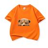 Kids Cotton T Shirt Cute Peeking Bear Cub Print Crew Neck Short Sleeve Tee Casual Breathable Boys Girls Summer Tops
