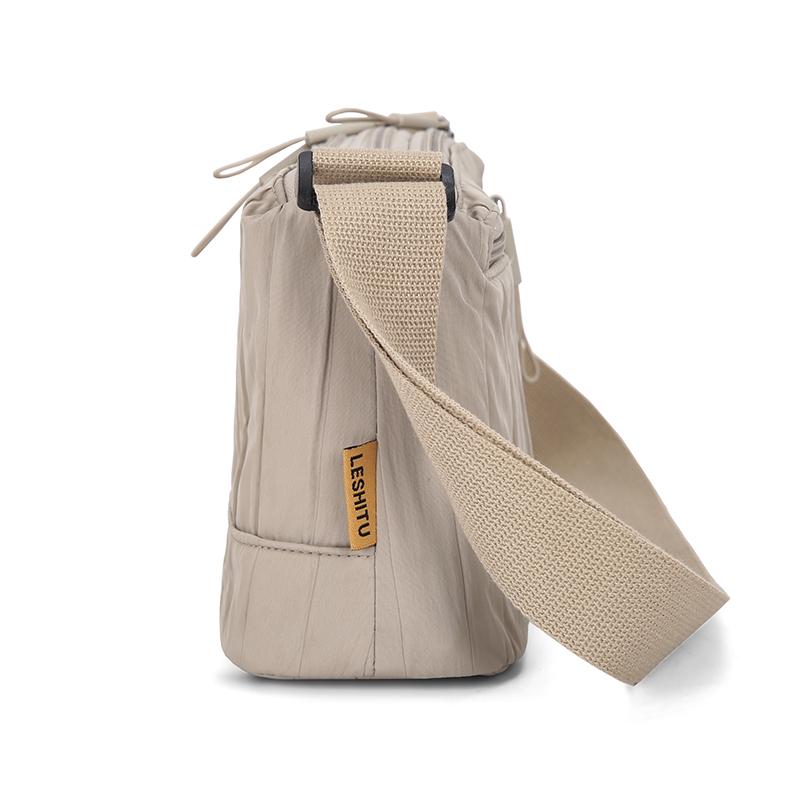 Trendy Pleated Nyl Women Shoulder Bag Casual Crossbody Messenger Tote Purse Lightweight Aesthetic for Daily Travel Shopping