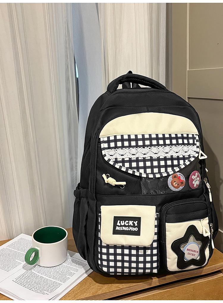 Kawai Large Capacity Backpack for Women Versatile for High School College Students Backpack Instagram Style Backpack Trend