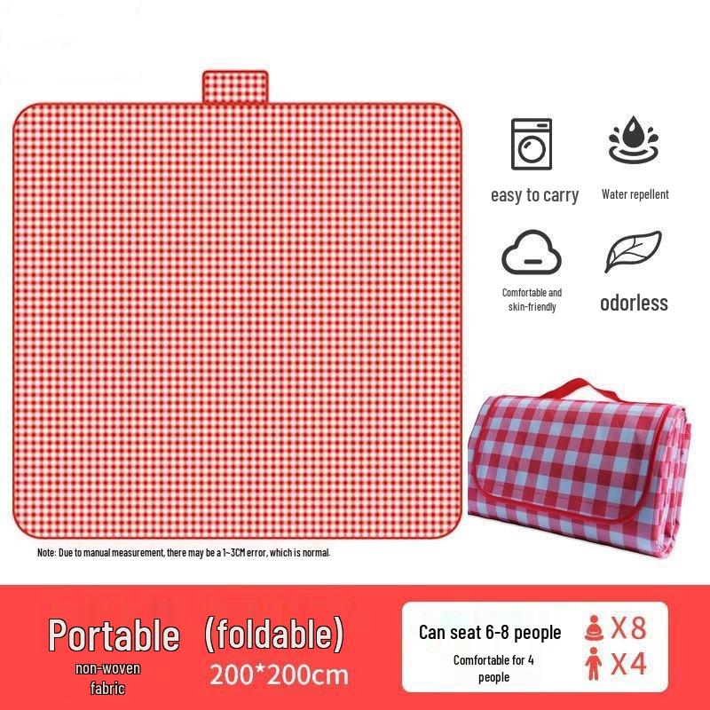 

Yellow and Red Plaid Disposable Picnic Mat and Tablecloth for Outdoor Use 1.5*2 m