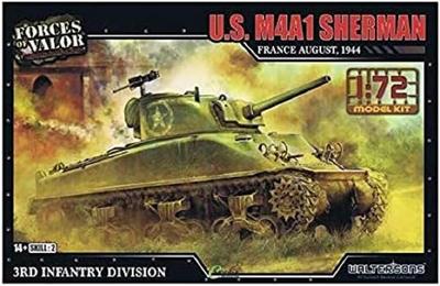 Forces of Valor US M4A1 Sherman Frankreich 1944 Stehendes Modell Modellbau Diorama Modell Militärmodellbau Plastikbausatz 172 -
