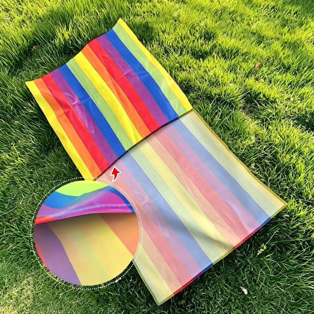 Waterproof Kids Grass Skiing Bag Foldable Rainbow Grass Dragging Mat Cooperative Game
