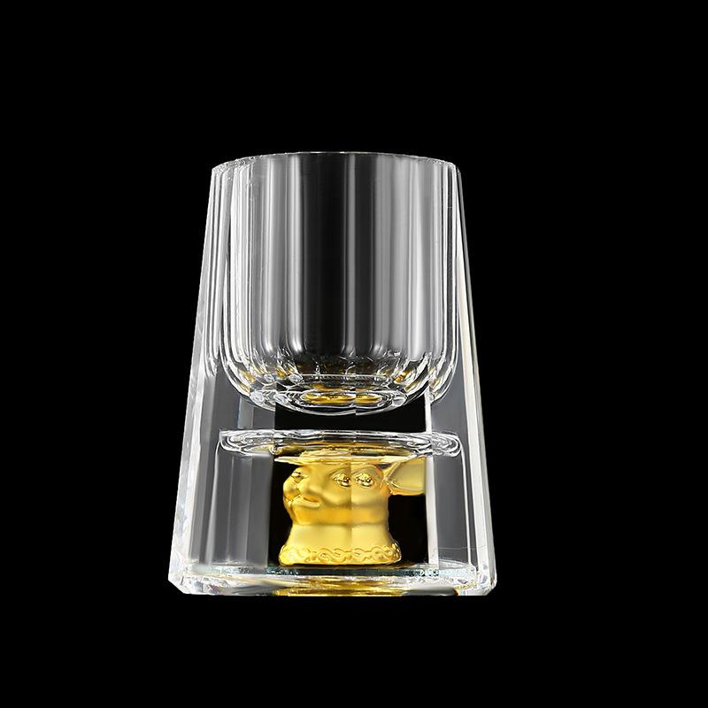 Zodiac Crystal Glass Spirit Glass Wine Dispenser 12 Small Wine Glasses Household Party One Cup Simple