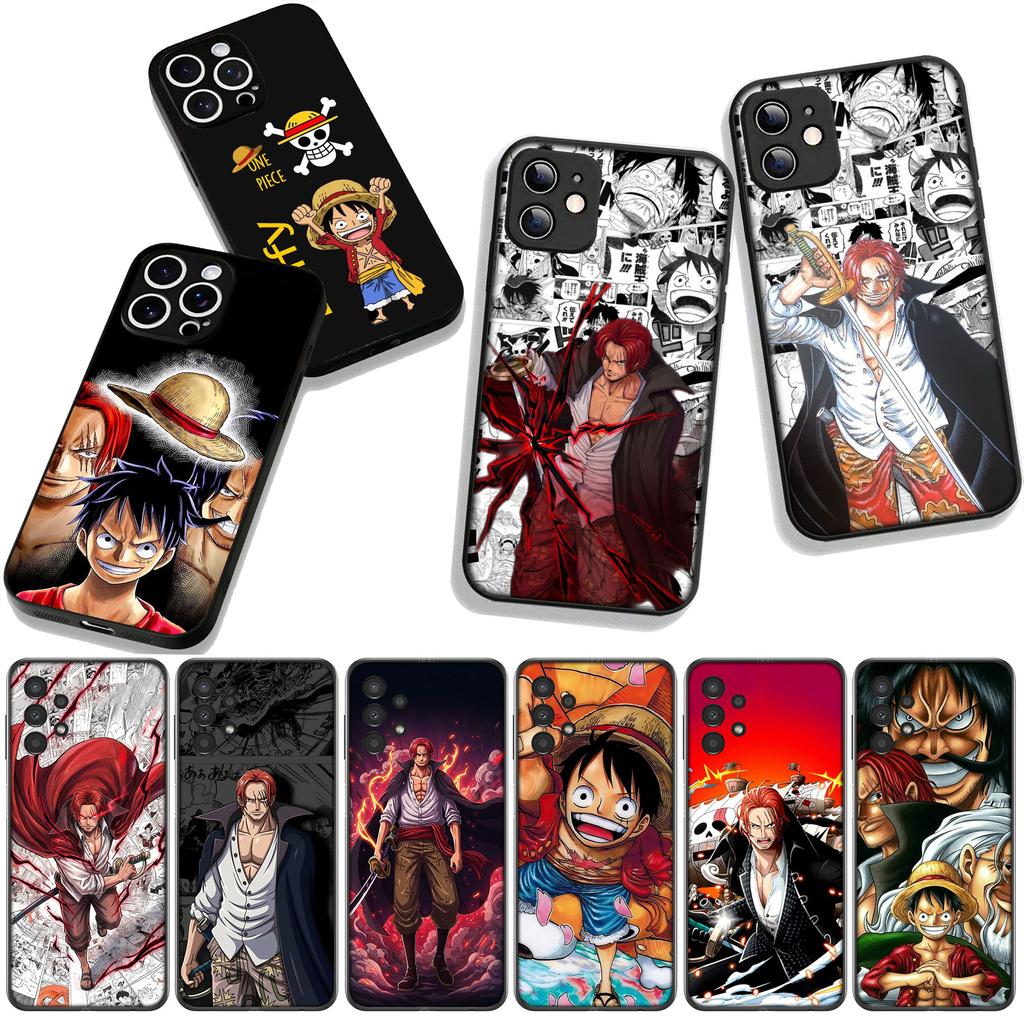 Cover for Apple iPhone 17 16 11 Pro XS Max XR 6 7 8 Plus + 16E SE 2020 2022 Air 5 Phone Case Red Hair Luffy One Piece Shanks