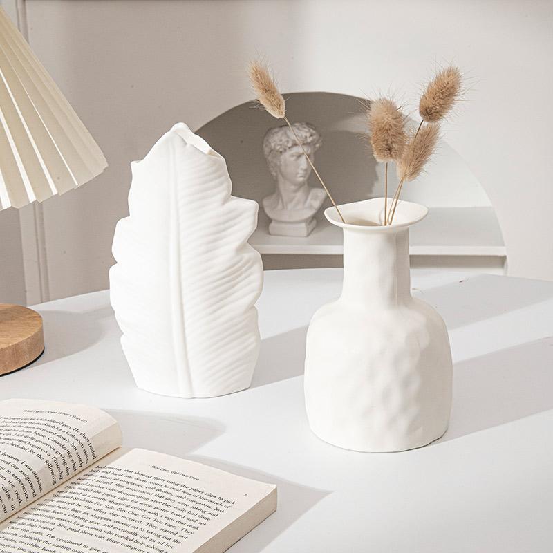 1PC Plastic Flower Vase Creative Hydroponic Pot Vases Nordic Style Desktop Ornaments Flower Bottle Office Decorative Vase