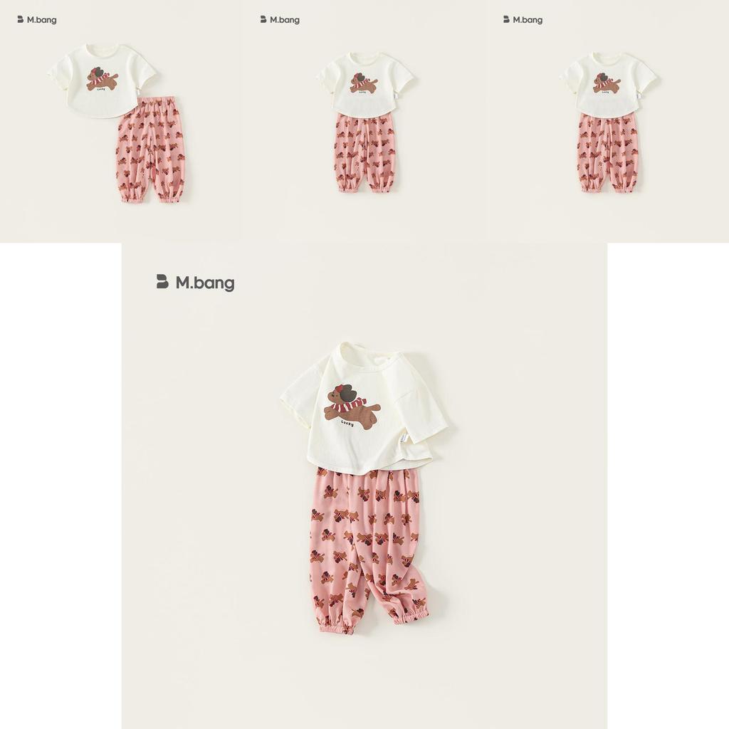 Sommerlicher Baumwoll-Cartoon-Print Zweiteiler für Mädchen im Alter von 3 bis 8 Jahren