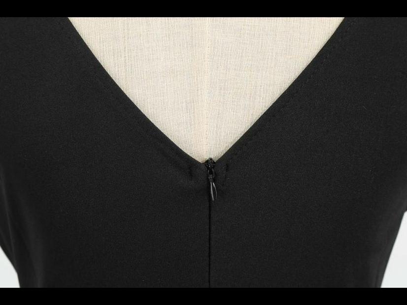 Hepburn Tarzı V Yaka Kolsuz Çiçek Desenli Kemerli Salıncak Elbise