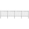 VidaXL Garden Fence with Spear Top Steel 714.5 X 150 Cm Black 277632