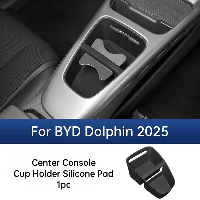 For BYD Dolphin Intelligent Driving Version 2025 Center Console Cup Holder Silicone Pad Anti-slip Storage Mat Car Accessories