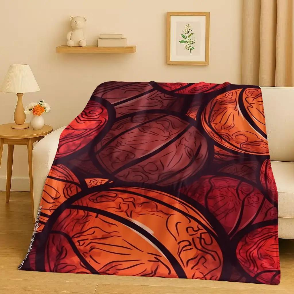 2026 New Basketball Court Art Flannel Blanket,Ultra Soft Warm Plush Throw for Home Bedroom Bed Sofa Cover Travel Camping Gift