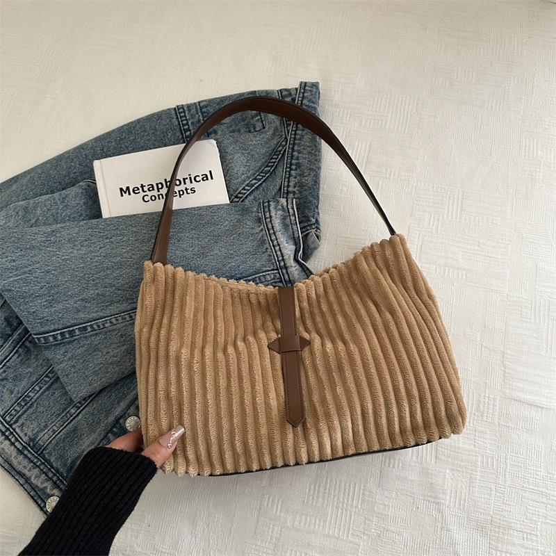 

New commuter bag women s simple casual tote bag large capacity shoulder bag women s corduroy women s bag versatile хаки