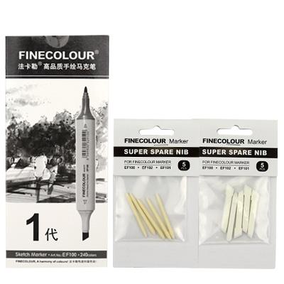 Finecolour Replacement EF100/EF101/EF102 Generation Art Marker Head Replaceable Big Oblique Nib/Small Round Nib For Marker Pen