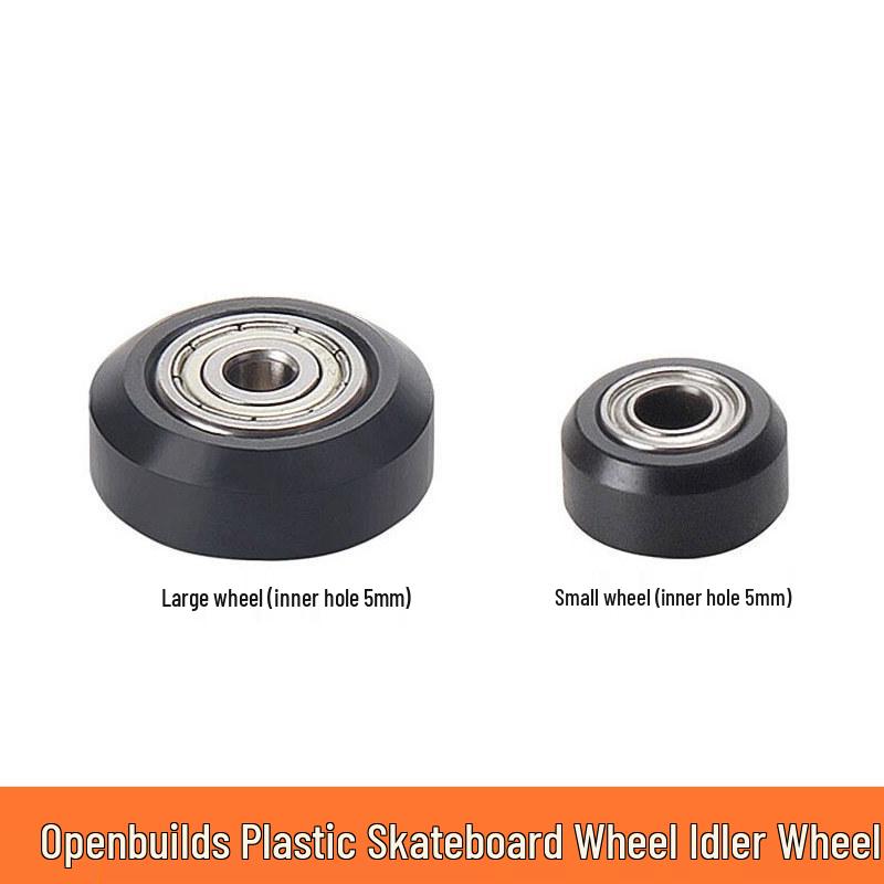 

3D Printer POM Pulley Wheel Set - Black Plastic Idler, Passive, and Bearing Wheels Large Wheel (Inner Hole 5mm)