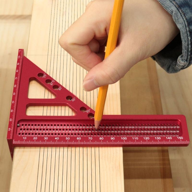 3D Measuring Ruler Woodworking Square Protractors Triangle Layout Measuring Tool 22.5-75 Degree Protractors