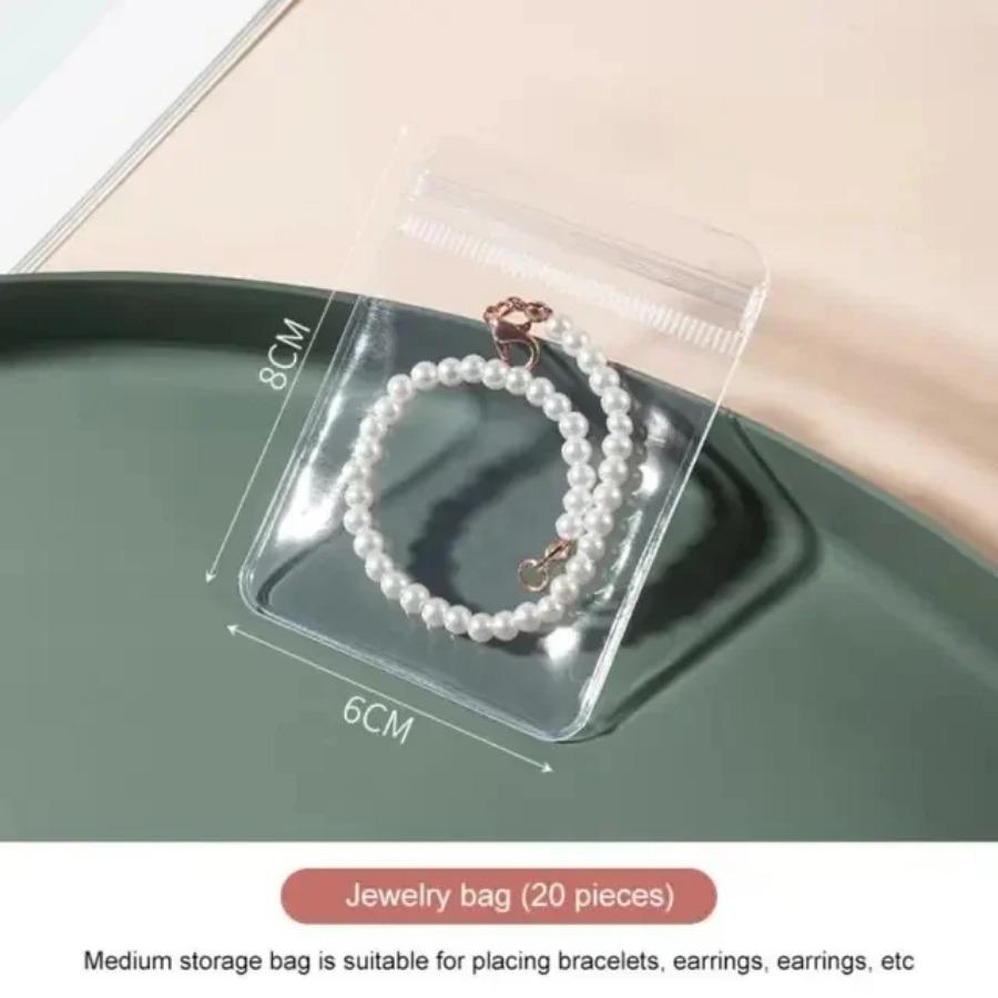 Transparent Jewelry Storage Albums Desktop Drawer Organizer Fashion Necklace Bracelet Ring Dustproof Storage Bag Anti-oxidation