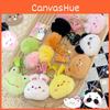 Charming Plush Biu Biu Animal Head Keychain Colorful Cartoon Keychain Pendant
