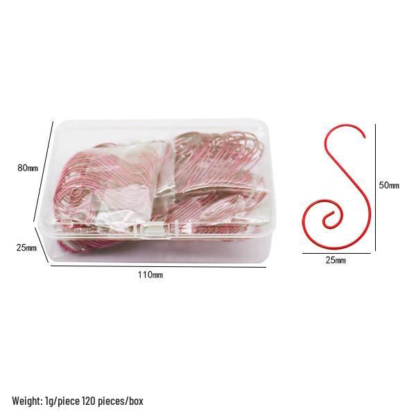 Metalowe haczyki S z drutu na ozdoby świąteczne, biżuterię i skarpety bożonarodzeniowe