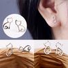1 Pair Silver Plated Elegant Earrings Lovely Hollow Out Cats Cartoon Earrings