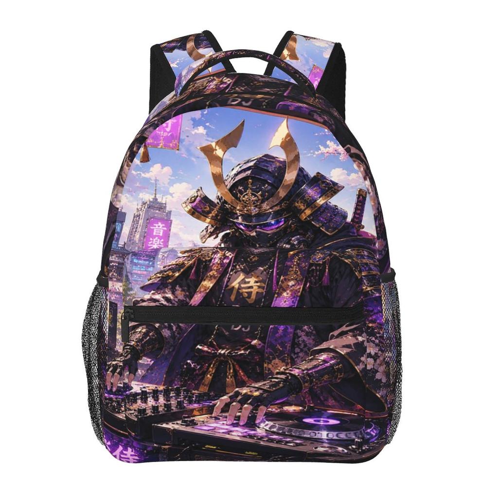 Samurai Dj Ronin Student Backpack School Bag Hiking Travel Daypack for Men Women Fashion Bookbag Shoulder Bags