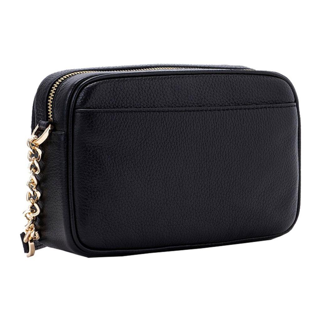 Michael Kors Mk Jet Set Travel Medium Chain Vintage Camera Bag Vintage Leather Zipper Commuter Crossbody Bag Women Bags Black 35F1GTVC8L-BLACK