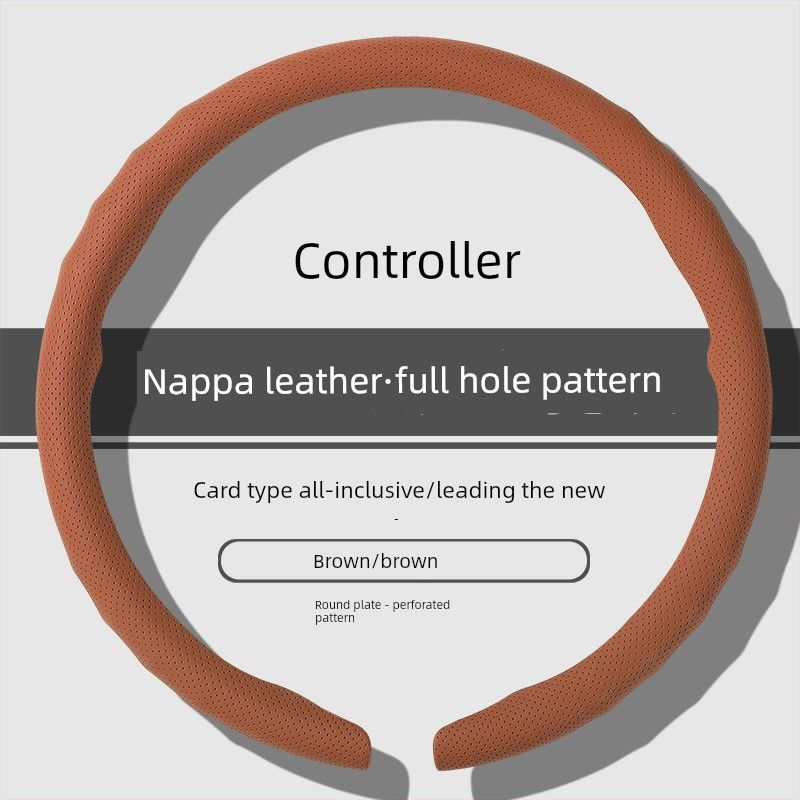 Car Steering Wheel Cover, High-End Nappa Leather, New Model, Anti-Slip, Breathable, Ultra-Thin, Universal for All Seasons