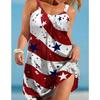 Star Print Slip Dress Casual Sleeveless Crew Neck Dress For Spring & SummerWomen's Plus Size Clothing