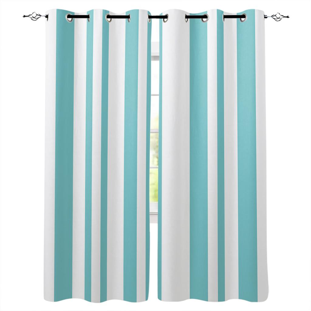 Simple Black And White Stripes Blackout Curtains for Children Kids Home Decor Bedroom Living Room High Shading Window Curtains