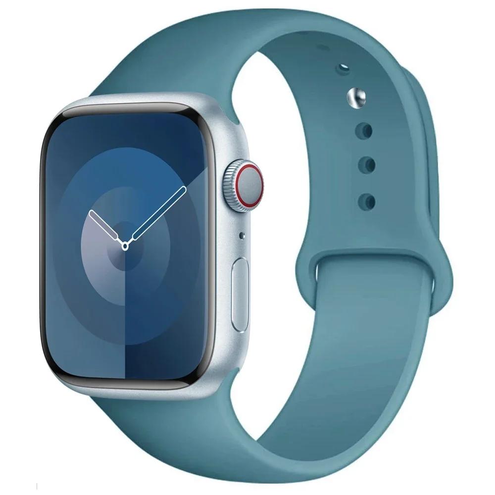 Silicone Strap For Apple Watch band 45mm 44mm 41mm 42mm 40mm 49mm 38mm correa bracelet iWatch series 9 8 5 4 3 8 6 SE 7 Ultra 2