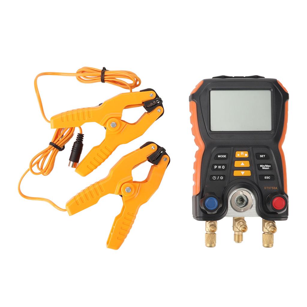Digital Manifold Gauge High Accuracy 2 in 1 Pressure Temperature Tester Air Conditioner HVAC Digital Manifold Meter