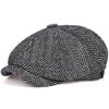 Classic Herringbone Men Trucker Newsboy Caps Winter Outdoors Warm Beret Hats Street Artist Painter Cap Hat