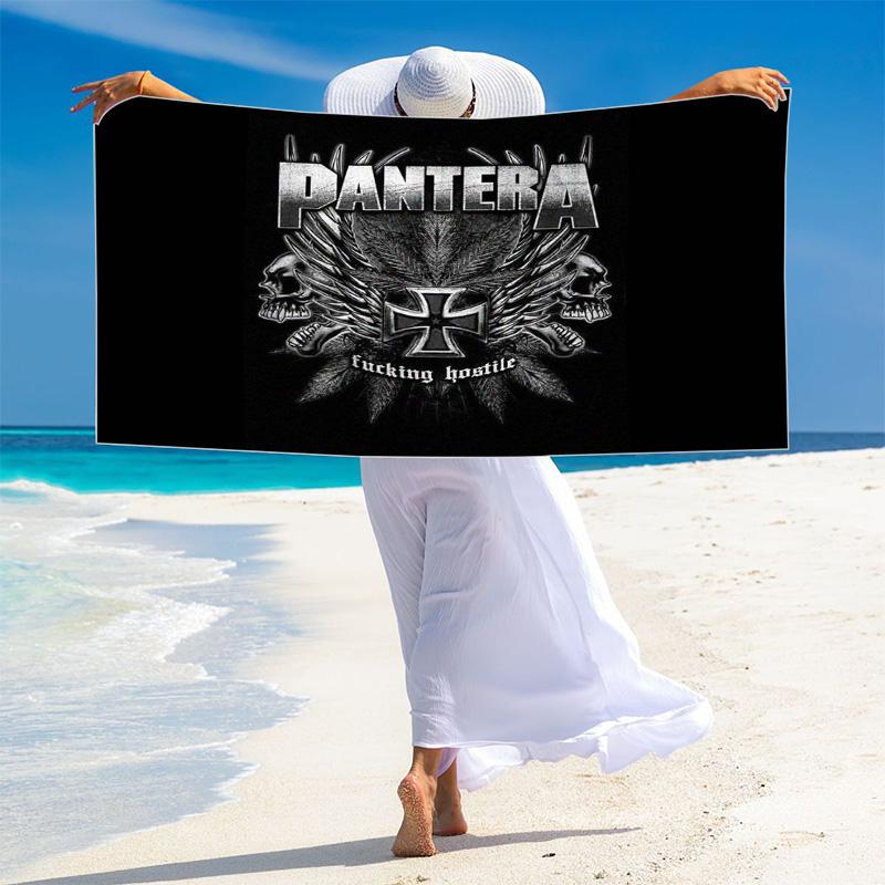 Pantera Band Print Beach Towel, Large Soft Quick Dry Towel for Beach Camping Swimming