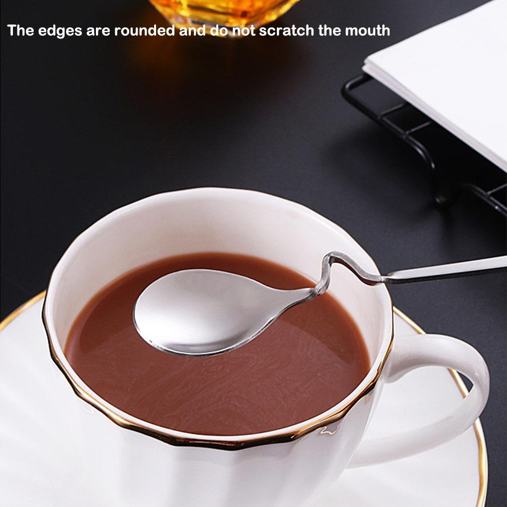 Coffee Spoon Ice Cream Milk Drink Stirring Scoops Teaspoons Home Bar Cafe Hotel Party Kitchen Tableware Cutlery