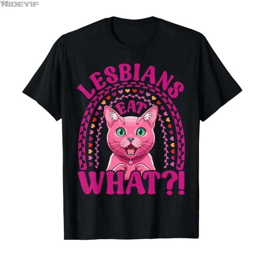 Lesbians Eat What Funny Shocked Korat Cat Pride Meme Tshirt For Men Women 100 Cotton T Shirts Short Sleeve Tops 04132 S