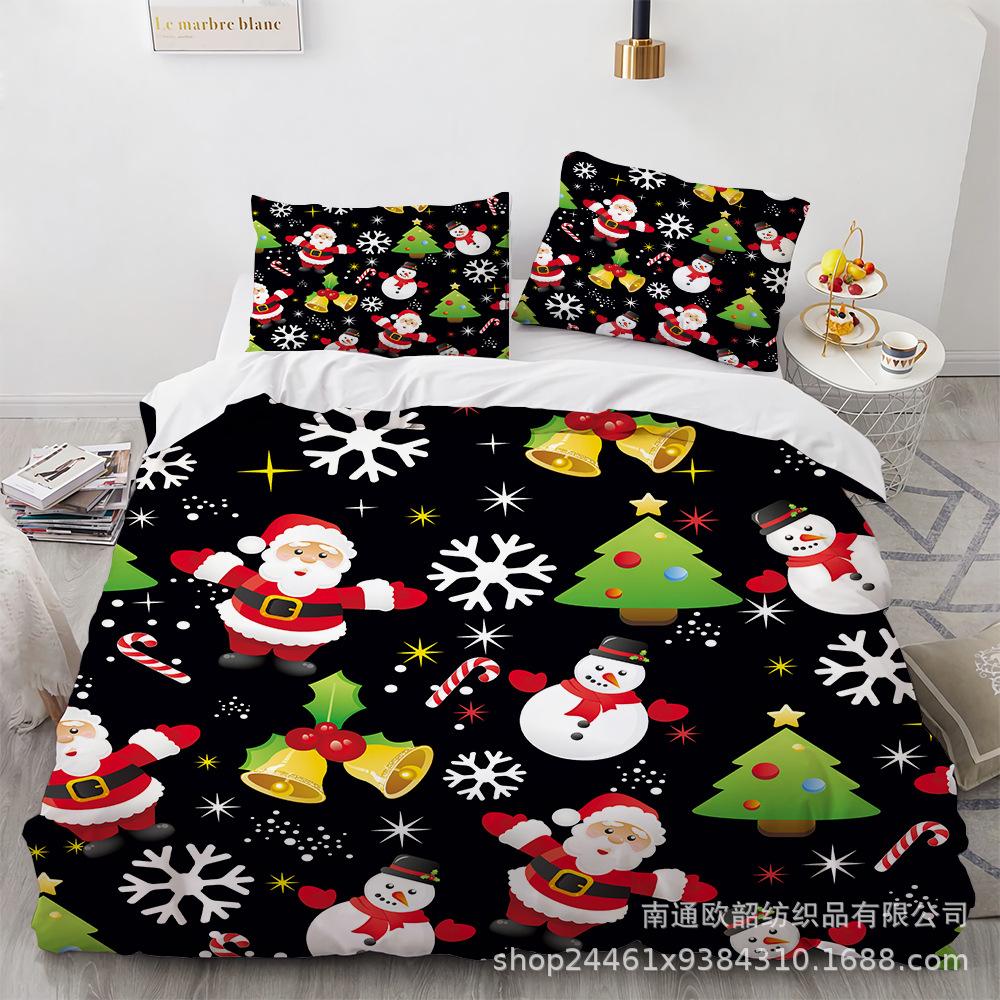 

Two Or Four-Piece Christmas 3D Printing Santa Claus EU Twin 135x200cm