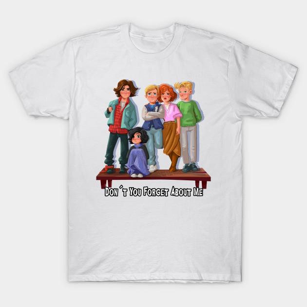 Men Black Print T-shirt Breakfastclub No-Cut Transfer Paper Print Cotton Tshirt L