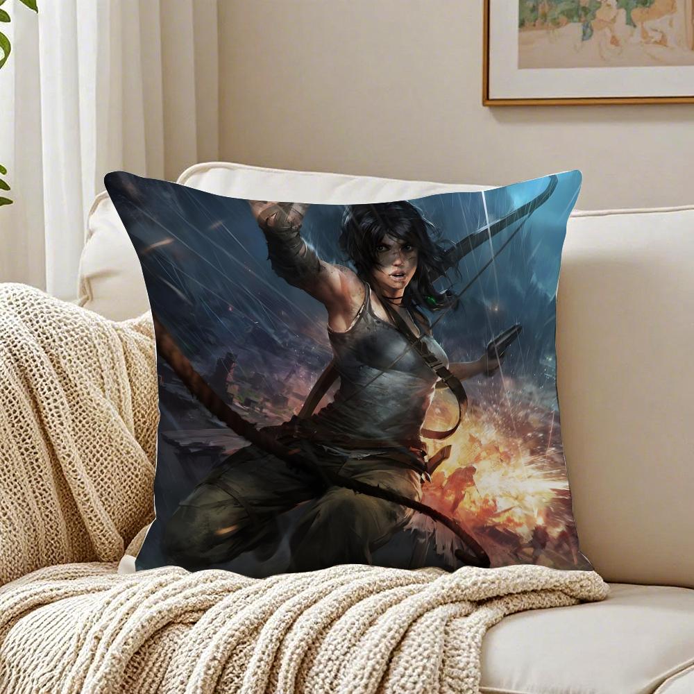 game adventurous TTomb RRaider Cushion Cover Pillowcase Antidustmite living Room Sofa Decor Cushion Room