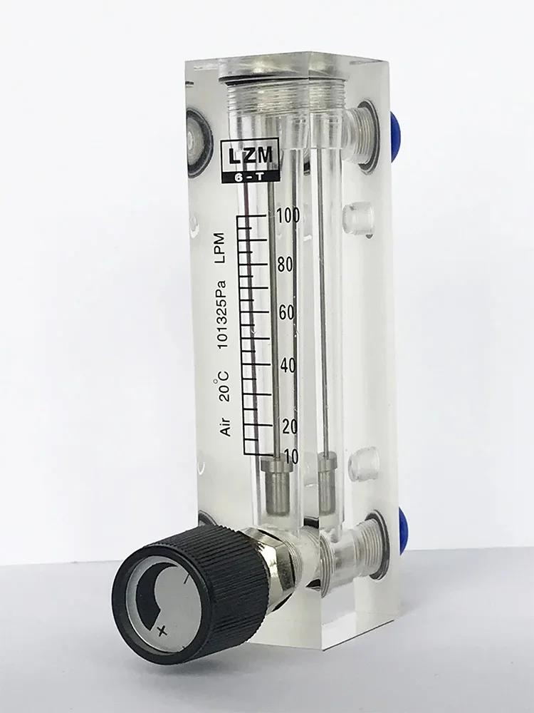 8mm Push To Connect Water Gas Air  Float Flowmeter Panel Type Rotameter with Control Valve