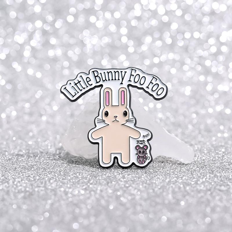 Pink Bunny Trendy And Mouse Cartoon Metal Pin Decorative Brooch Stylish Accessory For All